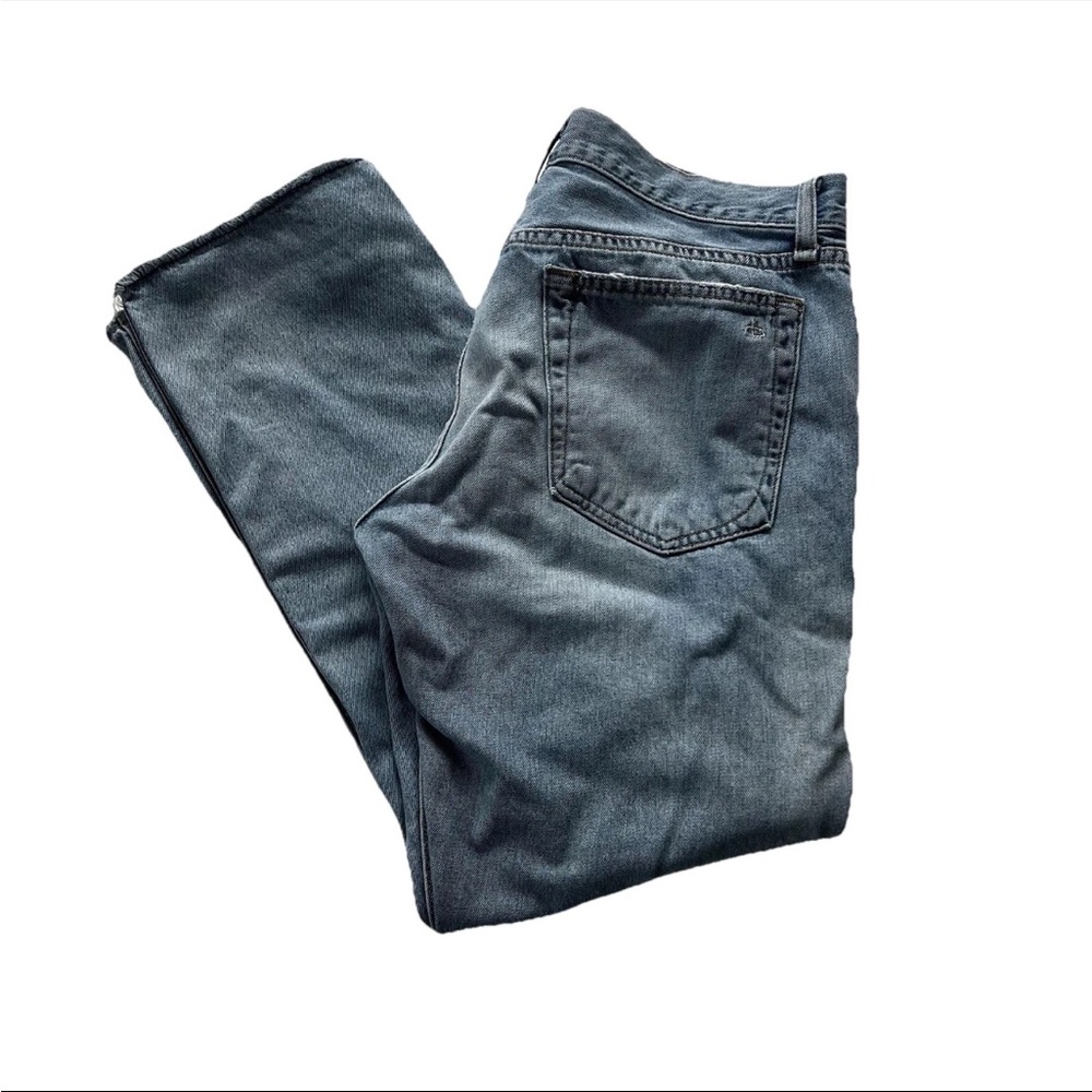 Rag & Bone Womens Cropped Jeans 28 Straight Leg Raw Hem Mid Rise Chaucer Wash